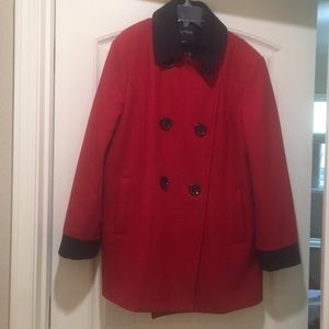 Red wool pant coat